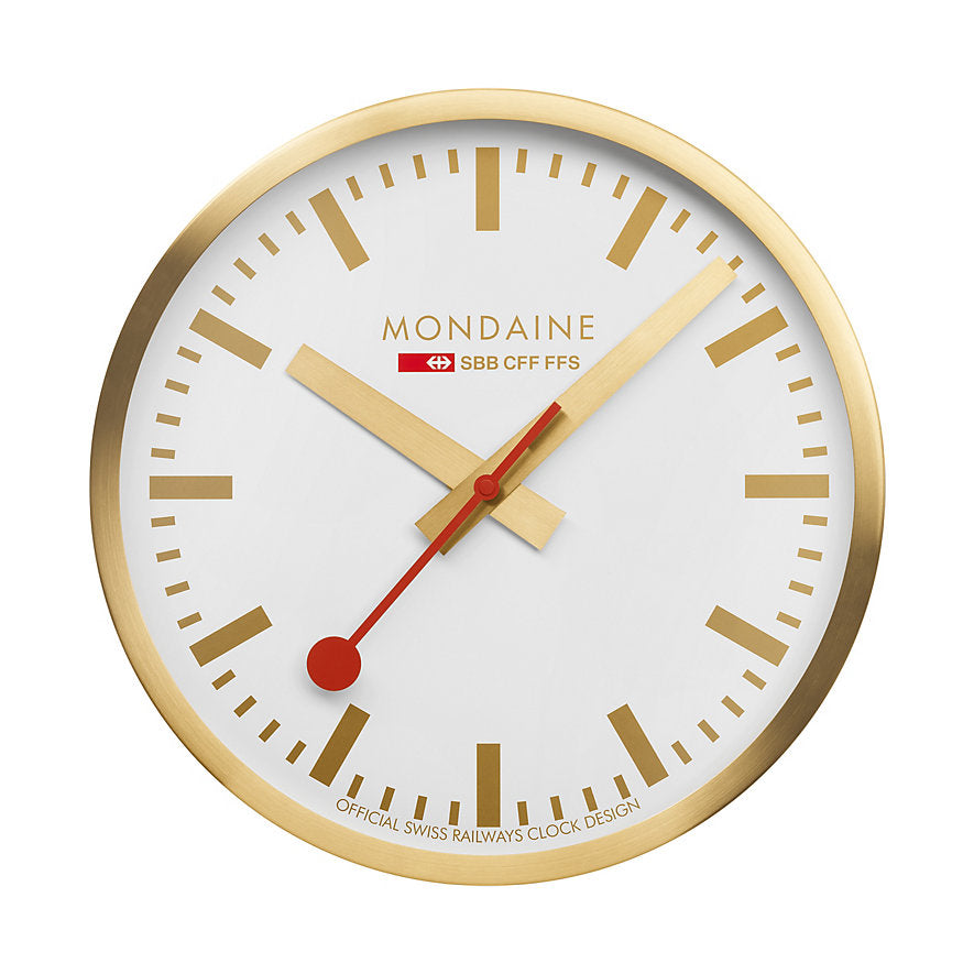 Mondaine Clock GOLD 40 cm