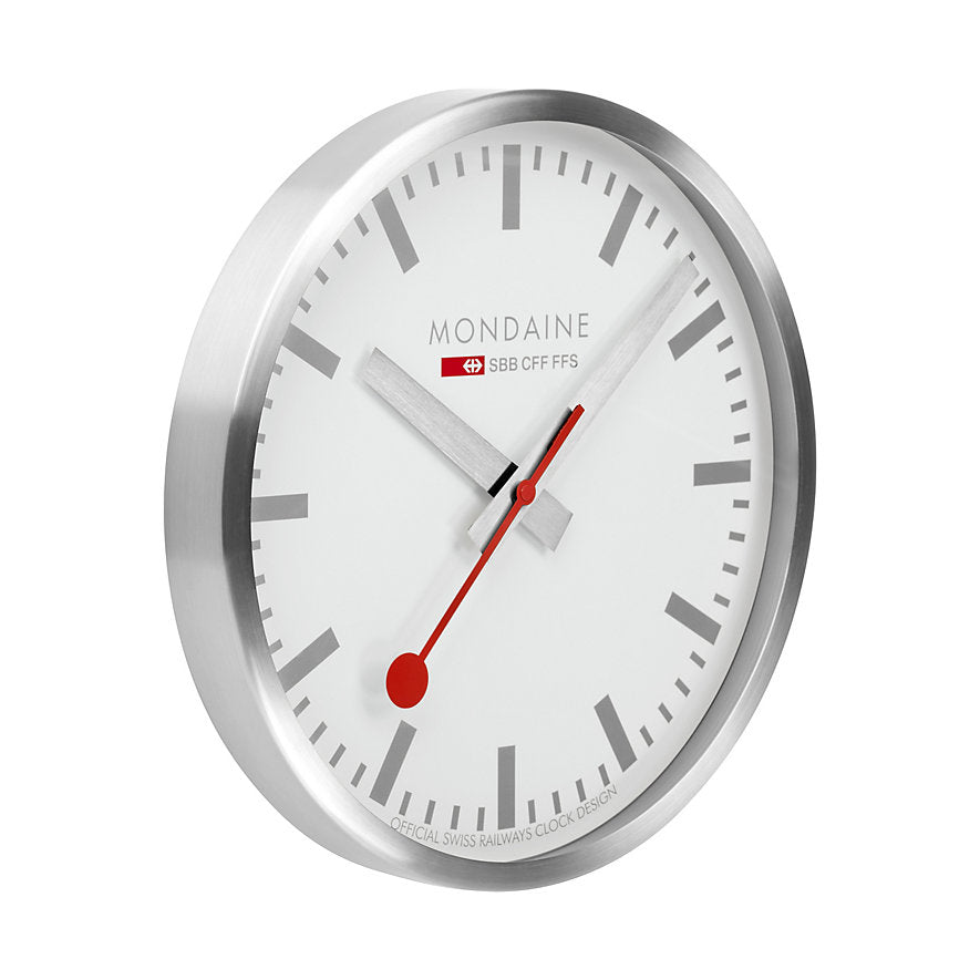 Mondaine Clock SILVER 40 cm